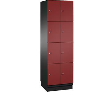 C+P CAMBIO-lockerkast met plaatstalen deuren, 8 vakken, breedte 600 mm, kastframe lichtgrijs / deur lichtgrijs