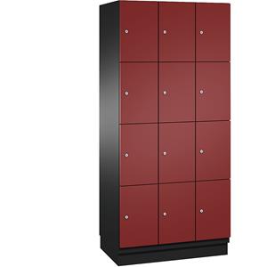 C+P CAMBIO-lockerkast met plaatstalen deuren, 12 vakken, breedte 900 mm, kastframe lichtgrijs / deur lichtgrijs