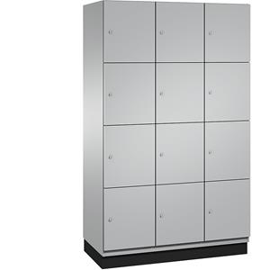 C+P CAMBIO-lockerkast met plaatstalen deuren, 12 vakken, breedte 1200 mm, kastframe blank aluminiumkleurig / deur blank aluminiumkleurig, vakhoogte 462,5 mm