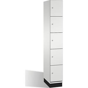 C+P CAMBIO-lockerkast met plaatstalen deuren, 5 vakken, breedte 300 mm, kastframe lichtgrijs / deur lichtgroen