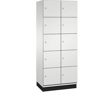 C+P CAMBIO-lockerkast met plaatstalen deuren, 10 vakken, breedte 800 mm, kastframe lichtgrijs / deur lichtgrijs