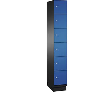 C+P CAMBIO-lockerkast met plaatstalen deuren, 6 vakken, breedte 300 mm, kastframe lichtgrijs / deur lichtgrijs