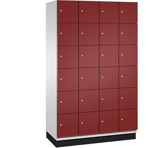C+P CAMBIO-lockerkast met plaatstalen deuren, 24 vakken, breedte 1200 mm, kastframe lichtgrijs / deur gentiaanblauw