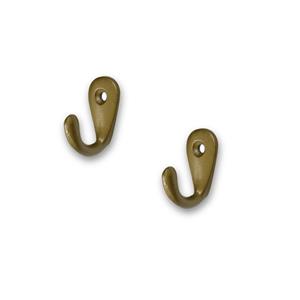 2x Luxe kapstokhaken / jashaken mat goud - hoogwaardig metaal - 3.5 x 2.7 cm - Goud