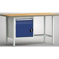 KLWLUTZ Werkbank 1500 x 700 x 840mm mit 1 Schublade und 1 TÃ¼r