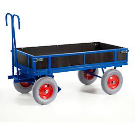 ROLLCART Handpritschenwagen mit HolzbordwÃnden 1560x760x480mm Luftbereifung - 