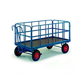 ROLLCART Handpritschenwagen mit RohrgitterwÃnden 930x630x410mm Luftbereifung - 