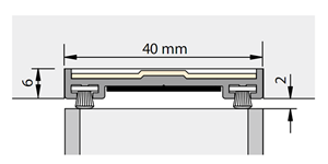 Alprokon Bovendorpelprofiel uitv.304 30+ l=2400mm 40mm