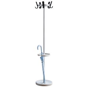 EUROKRAFTpro Kapstokstandaard met 5 haken, hoogte 1680 mm, Ø 350 mm, haakkleur zwart