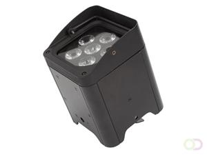 LED-VLOERSPOT MET ACCU - 6 x 12 W RGBWA-UV - ZWART