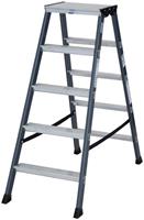KRAUSE Doppelleiter »SePro D«, Alu eloxiert, 2x5 Stufen, Arbeitshöe ca. 263 cm
