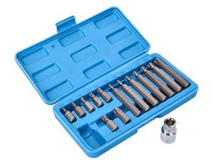 Silverline Torx Bitset - 30 en 75 mm. - T20, T25, T30, T40, T45, T50 en T55. - in Koffer