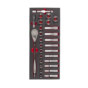 Milwaukee Accessoires 1/2'' Ratel en Doppen Foam Inlay | 28-delig - 4932479826 4932479826