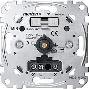 Merten MEG5131-0000 DimEins 1p 400W - Drehdimmer-Einsatz für ohmsche Last mit Druck-Ausschalter