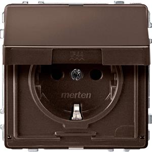 Merten MEG2310-7215 SCHUKO m. Kld., dunkelbrasi - Merten MEG2310-7215, Typ F, Braun, IP44, 250 V, 16 A, 1 Stück(e)