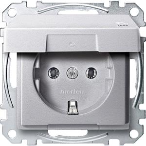 Merten MEG2314-0460 SCHUKO m. Kld., IP44, alumi - Merten MEG2314-0460 SCHUKO m. Kld., IP44, alumi