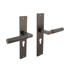 Intersteel Deurkruk Bau-Stil op schild profielcilinder 55mm - antraciet