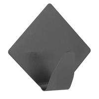 Praxis Walteco zelfklevende vierkante haak zwart 2 stuks