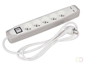 Perel Stekkerdoos 5-voudig Incl. 2 Usb-poorten Penaarde 3500w