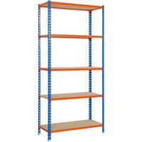 SIMONRACK Metallregale KIT HOLZCLICK 5/400 BLAU/ORANGE/HOLZ