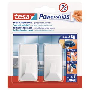 Tesa 582720000000 Haken, Weiss, 2Er-Set