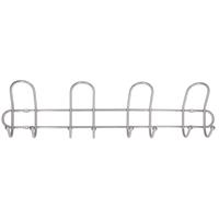 Merkloos 1x Luxe kapstokken / jashaken / wandstokken aluminium 4x dubbele haak 13 x 53,5 cm -
