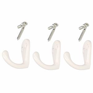 5x Luxe kapstokhaken / jashaken / kapstokhaakjes wit van hoogwaardig metaal 3,3 x 4,1 cm -
