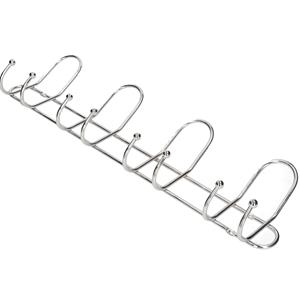 1x Luxe kapstokken / jashaken / wandstokken aluminium verchroomd 4x dubbele haak 13 x 53,5 cm -