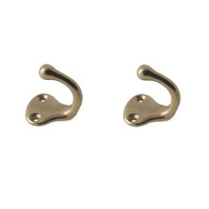 4x Luxe kapstokhaken / jashaken / kapstokhaakjes messing goudkleurig enkele haak 3,8 x 3 cm -