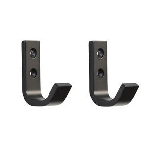 4x Luxe kapstokhaken / jashaken / kapstokhaakjes zwart hoogwaardig aluminium 5,4 x 3,7 cm -