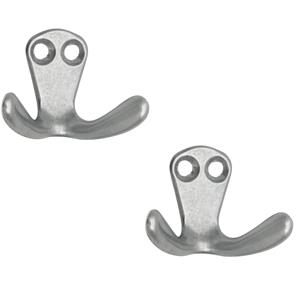 6x Luxe kapstokhaken / jashaken / kapstokhaakjes zilver van hoogwaardig aluminium 2,2 x 3,3 cm -