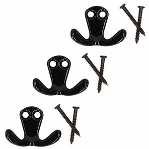 6x Luxe kapstokhaken / jashaken / kapstokhaakjes zwart van hoogwaardig metaal 2,2 x 3,3 cm -