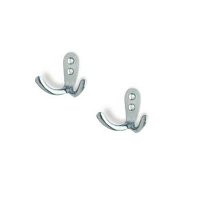5x Luxe kapstokhaken / jashaken / kapstokhaakjes aluminium 4.5 x 2.8 cm -