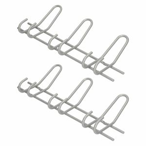 2x Luxe kapstokken / jashaken / wandstokken zilver metaal 3x dubbele smalle haak 16,5 x cm -