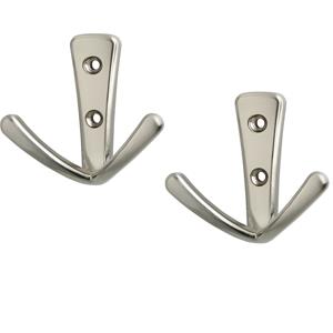 4x Luxe kapstokhaken / jashaken / kapstokhaakjes zilver hoogwaardig metaal / zamac 4 x 7,1 cm -
