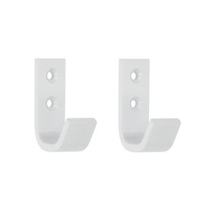 4x Luxe kapstokhaken / jashaken / kapstokhaakjes wit hoogwaardig aluminium 5,4 x 3,7 cm -