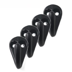 Merkloos 10x Luxe kapstokhaken / jashaken / kapstokhaakjes aluminium zwart enkele haak 3,6 x 1,9 cm -