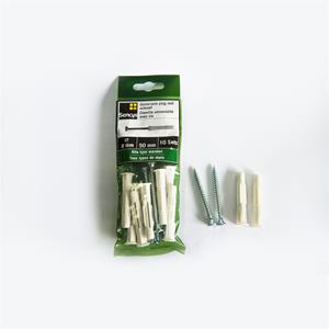 Sencys universele plug + schroef 50x8mm 10 stuks