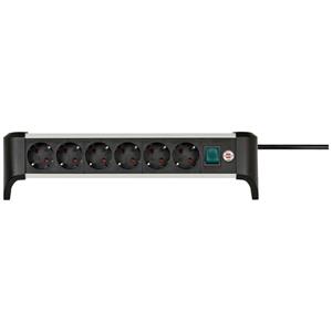 brennenstuhl Alu-Office-Line 6-fach Steckdosenleiste mit Schalter 3,0 m schwarz