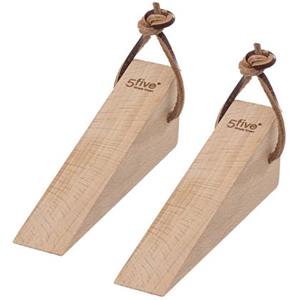 5five Set van 2x stuks deurstoppers/deurwiggen 12 cm hout - Deurwig - Deurstopper