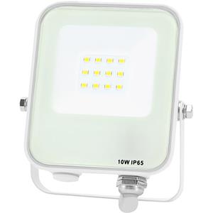 LED Bouwlamp met Bewegingssensor - LED Schijnwerper - Aigi Rekan - 10 Watt - Natuurlijk Wit 4000K - Waterdicht IP65 - Rechthoek - Mat Wit - Aluminium