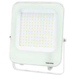 BES LED LED Bouwlamp - LED Schijnwerper - Aigi Rekan - 100 Watt - Natuurlijk Wit 4000K - Waterdicht IP65 - Rechthoek - Mat Wit - Aluminium