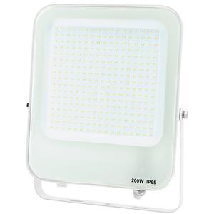 BES LED LED Bouwlamp - LED Schijnwerper - Aigi Rekan - 200 Watt - Helder/Koud Wit 6500K - Waterdicht IP65 - Rechthoek - Mat Wit - Aluminium