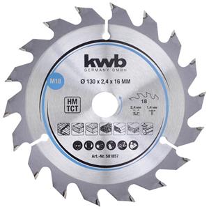 Kwb 581857 Hardmetaal-cirkelzaagblad 130 x 16 mm 1 stuk(s)