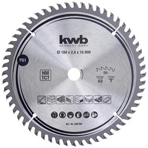 Kwb 586168 Hartmetall Kreissägeblatt 184 x 16mm 1St.