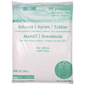 noname 1005100 Einmal-Schürze 75x125cm VE 100 Weiß