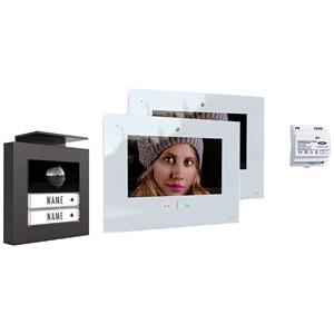 m-emodern-electronics M-e modern-electronics VDV-20209 AW Video-Türsprechanlage Funk Komplett-Set Anthrazit, Weiß