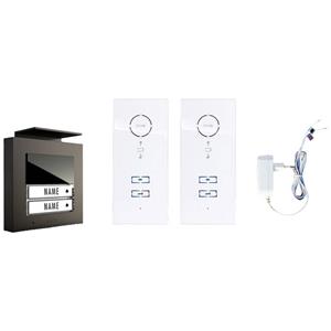 m-emodern-electronics M-e modern-electronics ADV-10201 AW Türsprechanlage Funk Komplett-Set Anthrazit, Weiß