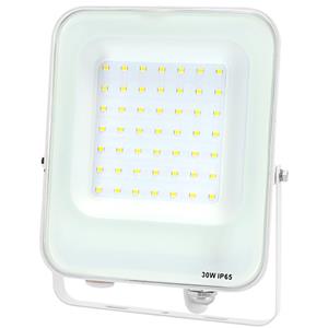 BES LED LED Bouwlamp - LED Schijnwerper - Aigi Rekan - 30 Watt - Natuurlijk Wit 4000K - Waterdicht IP65 - Rechthoek - Mat Wit - Aluminium