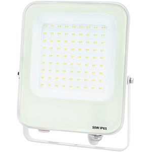 BES LED LED Bouwlamp - LED Schijnwerper - Aigi Rekan - 50 Watt - Natuurlijk Wit 4000K - Waterdicht IP65 - Rechthoek - Mat Wit - Aluminium